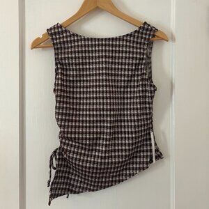 NWT Lisa Says Gah Erin Tank Cocoa Plaid Size S